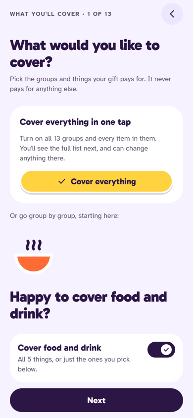 Cover: the switch for food and drink is on